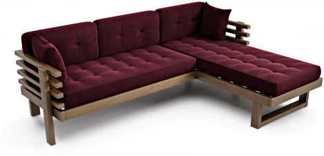 Диван Arsko Стоун Угловой орех вишневый велюр