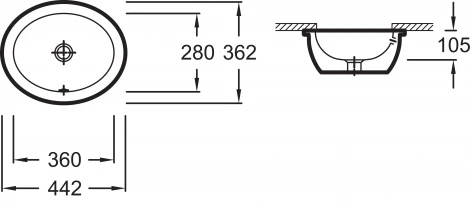 Рукомойник Jacob Delafon Vox EYI102 встраиваемый снизу