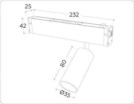 Трековый светильник магнитный светодиодный диммируемый Ambrella TRACK SYSTEM GL1203 (регулировка яркости, 220V, пульт управления, управление смартфоном, умный дом - LampSmart)