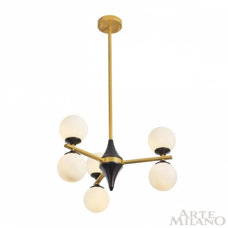 Потолочная люстра на штанге Arte Milano 271580/6 BK/GD (220V, шарики)