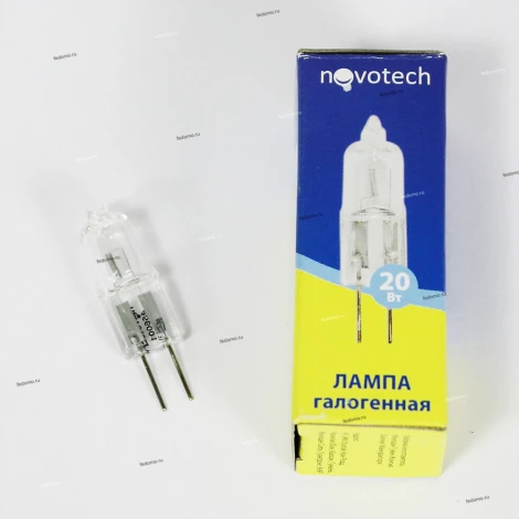 Лампочка галогенная G4 20W 12V 320 lm 2700K желтое теплое свечение Novotech 456001