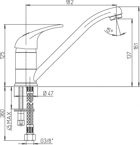 Смеситель Paini Jolly 69CR573KM для кухонной мойки