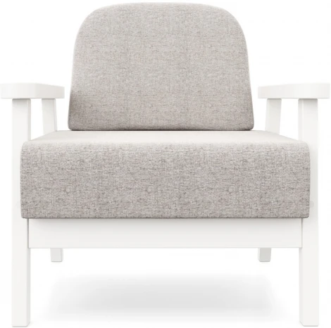 Кресло Arsko Флори белая эмаль рогожка серая