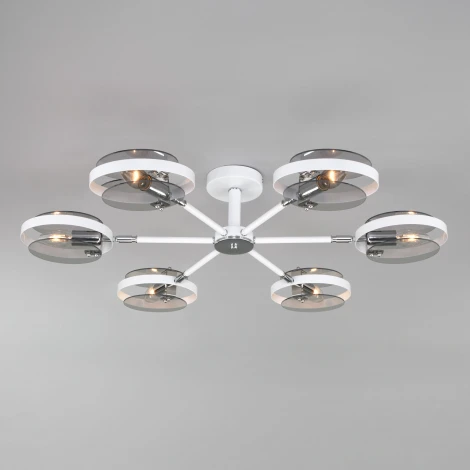 Потолочная люстра на штанге Eurosvet Gallo 70121/6 белый (220V, кольцо)