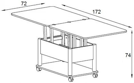 Стол-трансформер Woodville Виват светлый венге / белый 402947