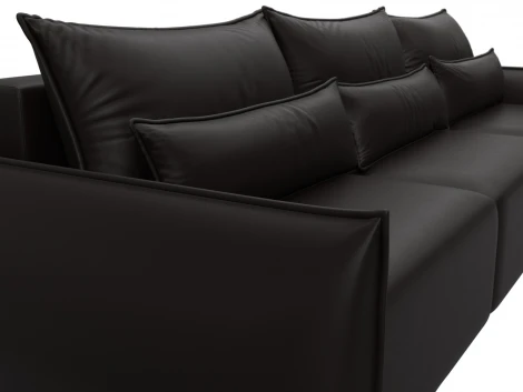 Диван прямой Лига-051 НПБ Лонг (ЛДСП,Брус,Фанера/Пластик/Экокожа/Коричневый) Лига Диванов 129883