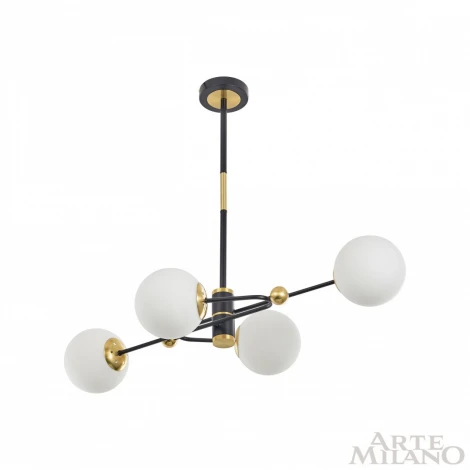 Потолочная люстра на штанге Arte Milano 272708/4 BK/GD (220V, шарики)