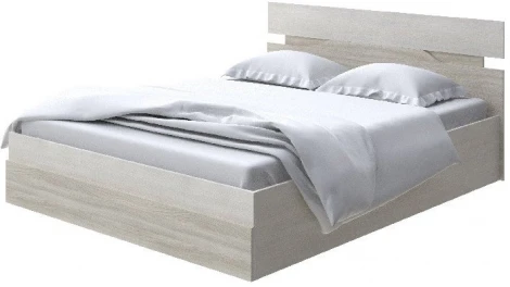 Без бренда Кровать Milton с подъемным механизмом (ЛДСП Дуб Шамони светлый/Ясень Шимо Светлый) 140x190
