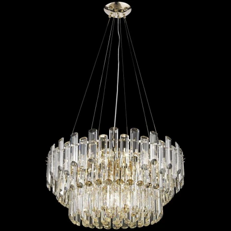 Подвесная люстра ярусная Wertmark Lazzara WE107.12.303 (220V, хрусталь, на тросе, круглые)