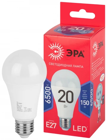 Лампочка светодиодная E27 20W ЭРА LED A65-20W-865-E27 R