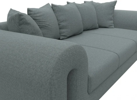 Диван прямой Волна (Серый/Рогожка) Лига Диванов арт.124036