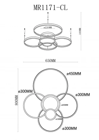Потолочная люстра светодиодная MyFar Nora MR1171-CL (220V)