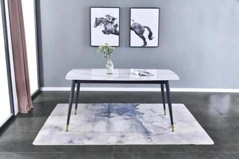 Стол обеденный IST-CASA Рио DT-2849, 160х80х75 см, белый мрамор