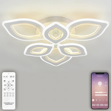 Потолочная люстра светодиодная Natali Kovaltseva Angel LED LAMPS 81198 с пультом ДУ, моб. приложением 240W, белый, LED (регулировка яркости, 220V)