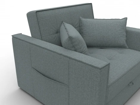 Кресло-кровать Лига-104 (80) (ЛДСП,Брус,Фанера,Рогожка/Серый) Лига Диванов 134844