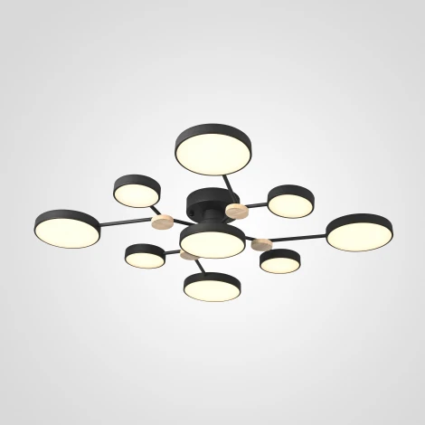 Потолочная люстра на штанге Gamma D98 Black Imperiumloft Gamma01 (223769-23) (LED, 220V, пульт управления, круглые)