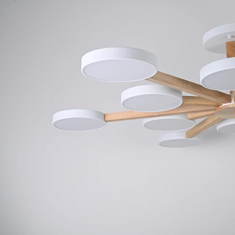 Потолочная люстра Wi-Fi на штанге Turna L12 White By ImperiumLoft Turna-B01 (LED, 220V, голосовое управление, умный дом - Алиса)