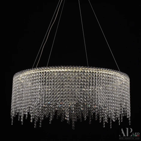 Подвесная люстра светодиодная APL LED Sicilia SH02.73.B.Ni.4000 (220V, хрусталь, на тросе)