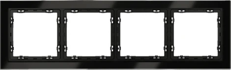 Рамка на 4 поста (черный, стекло) Voltum S70 VLS110408