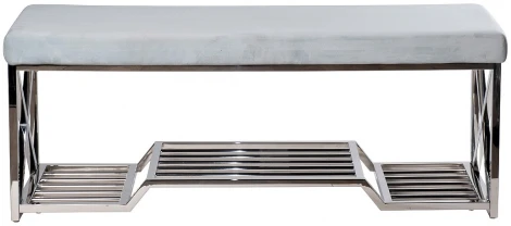 Банкетка Garda Decor 47ED-010BAN-GLB (Хром/Голубой)