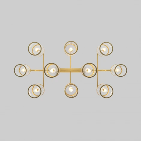Потолочная люстра Wi-Fi на штанге Eurosvet Inari 60144/10 золото (220V, управление смартфоном, голосовое управление, умный дом - Minimir Home, Алиса, Маруся, Салют)