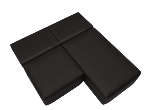 Диван угловой модульный Лига-060 НПБ угол универсальный (ЛДСП,Брус,Фанера/Пластик/Экокожа/Коричневый) Лига Диванов 130061