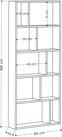 Стеллаж прямой LEVE ONDA BOOKCASE