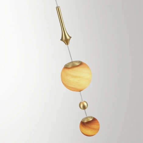 Подвесной светильник Odeon Light Callisto 5457/5L светлая сатин.латунь/белый/бежевый/коричневый/металл/стекло LED x 5W 2500K