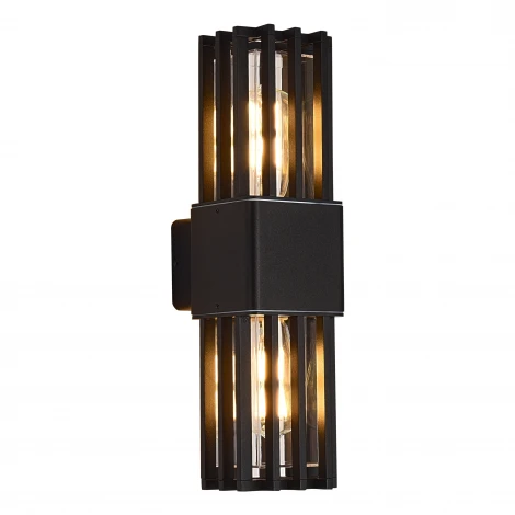 Настенный уличный светильник ST Luce Irum SL9018.401.02 черный/черный E27 2*15W