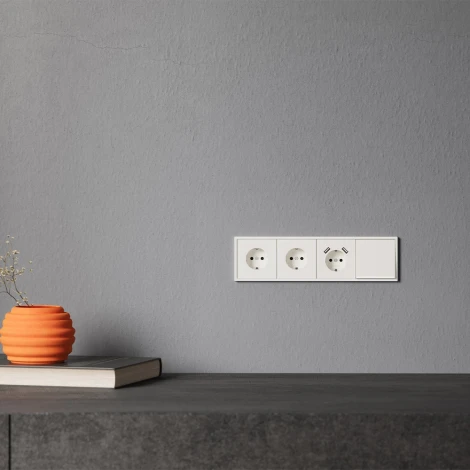 Клавиша для выключателя/переключателя одноклавишного с подсветкой (хлопок) Voltum S70 VLS000213