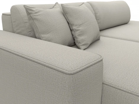 Диван угловой Лига-065 БП угол левый (ДСП,Рогожка/Бежевый) Лига Диванов 134783L