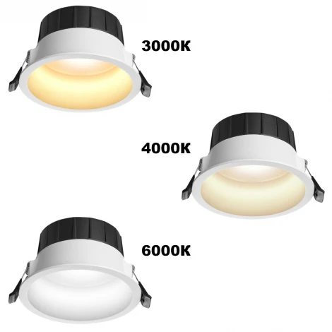 Светильник светодиодный встраиваемый Novotech Clara 359553 белый с переключателем цв. температуры IP44 LED 10W 220V 3000К\4000К\6000К (круглые)