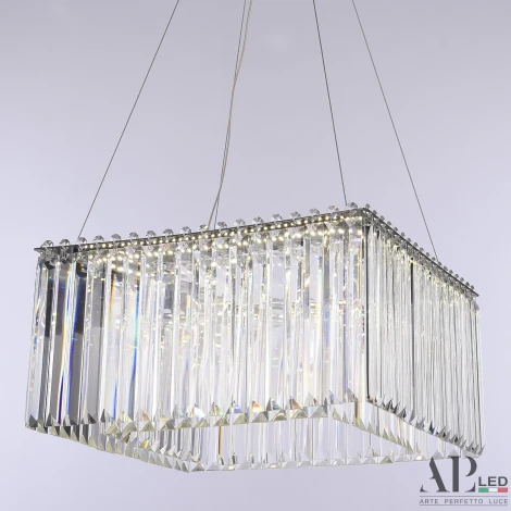 Подвесная люстра светодиодная APL LED Sicilia SH10.42.A.Ni.4000 (220V, хрусталь, на тросе)