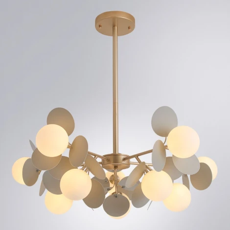 Потолочная люстра на штанге Arte Lamp Peacock A1369SP-10GY