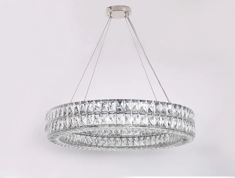 Подвесной светильник хрустальный 10124+4/S Newport 10120 (220V, на тросе, круглые, кольцо)