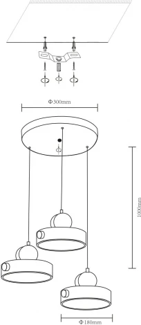 Подвесной светильник Velante 447-006-03 (LED, 220V, на проводе, круглые)