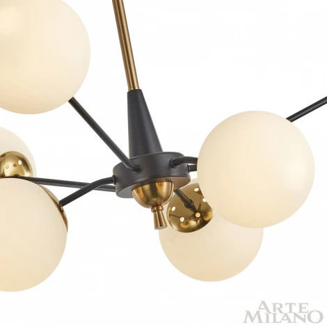 Потолочная люстра на штанге Arte Milano 279808/6 BK/GD (220V, шарики)