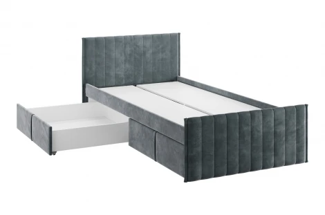 Кровать с ящиками Твикс 90х200 см Mebelson (ДСП,Велюр/Графит) арт.171565,2171
