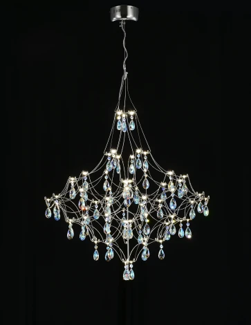 Подвесная люстра светодиодная с пультом и хрустальными подвесками K9 MyFar Allegria MR2640-66P-50СD