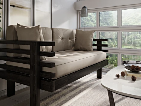 Диван Arsko Стоун Мини венге бежевый велюр