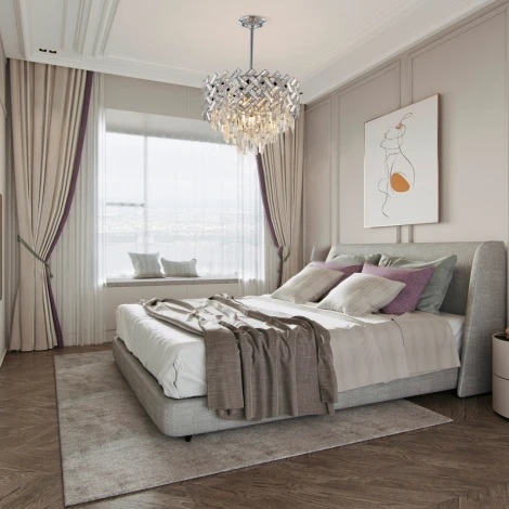 Потолочная люстра хрустальная на штанге Arte Milano Sorrento-8019 378019/7/300/470 CR (220V)