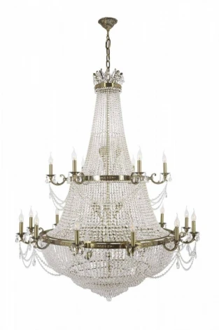 Подвесная большая люстра Dio D'Arte Lodi E 1.7.18.100 A (220V, хрусталь, на цепи, подсвечник, свеча)