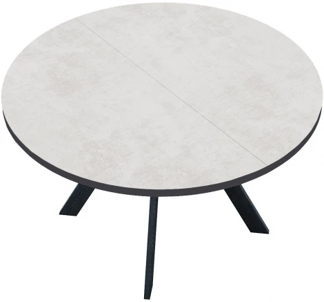 Стол DikLine RD100 Хромикс белый,опоры черные