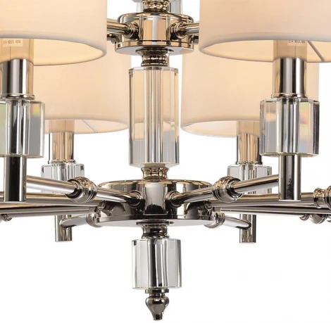 Подвесная люстра большая Lumien Hall Малье LH1053/15H-NK-WT