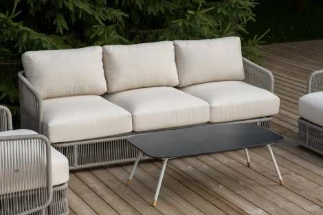 "Альбано" лаунж-зона 5-местная плетеная из роупа (веревки), каркас алюминиевый светло-серый, роуп серый меланж 4SIS ALBS3C2TJ-4-SET