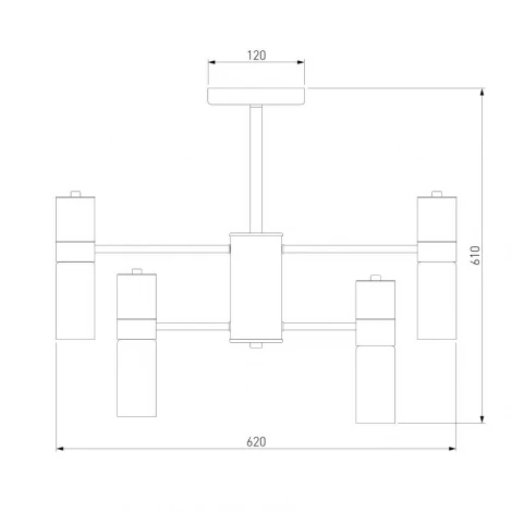 Потолочная люстра Wi-Fi на штанге Eurosvet Tesoro 70125/6 черный (220V, управление смартфоном, голосовое управление, умный дом - Minimir Home, Алиса, Маруся, Салют)