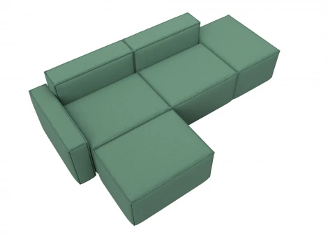 Диван угловой модульный Лига-063 угол левый (ДСП/Пластик/Рогожка/Зеленый) Лига Диванов 129787L