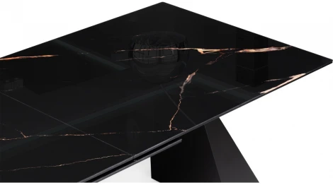 Стеклянный стол Woodville Денхольм 240(290)х100х75 обсидиан / черный 553549