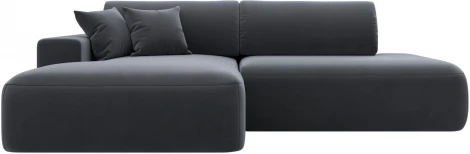 Диван угловой Лига-036 НПБ Модерн левый угол (Серый/Велюр) Лига Диванов арт.121412L