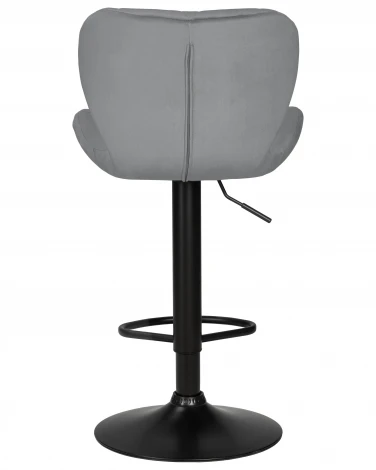 Стул барный DOBRIN BARNY BLACK (серый велюр (MJ9-75)) 5022_BlackBase-LM BLACK, цвет сиденья серый (MJ9-75), основания черный